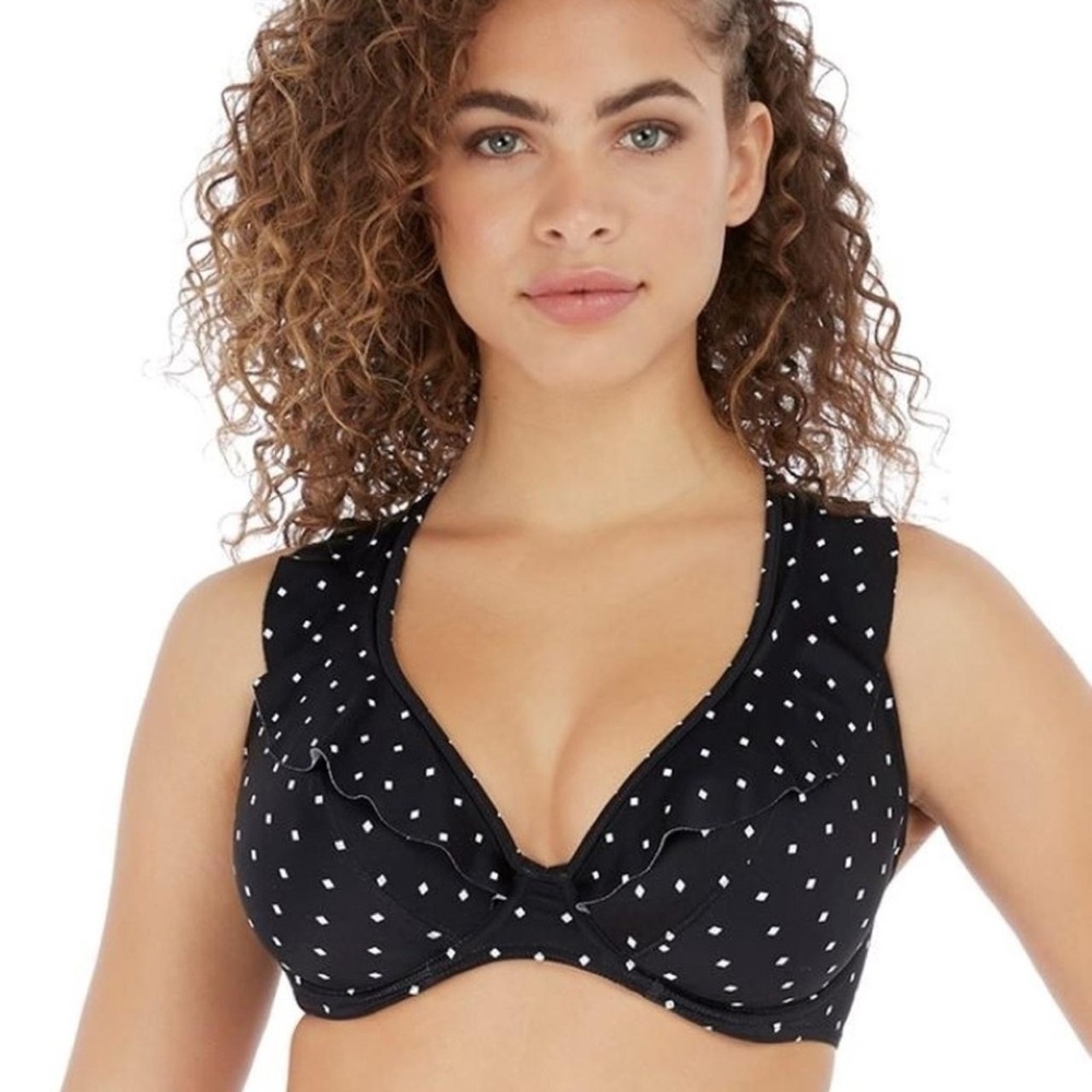 Freya Black and White Polka Dot bikini set UK 30HH, US 30L; bottom size M